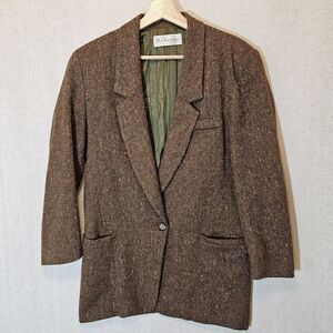 Melbourne Elements Donegal Tweed Single Button Jacket Hunting Vintage Women